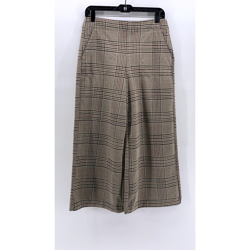 JULES & LEOPOLD Women's Tan/Brown Houndstooth Checkered Wide Leg Pant SZ M
